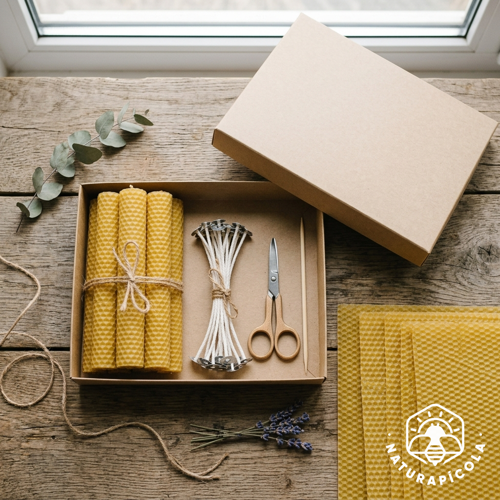 Kit artesanal DIY per fer espelmes de cera verge a casa